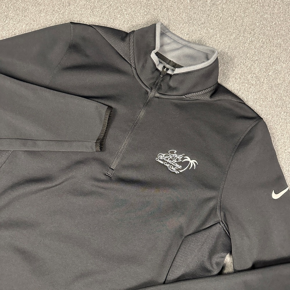 Nike Golf Tour Performance Therma-Fit 1/4 Zip Pullover Mens L Black Fleece Lined